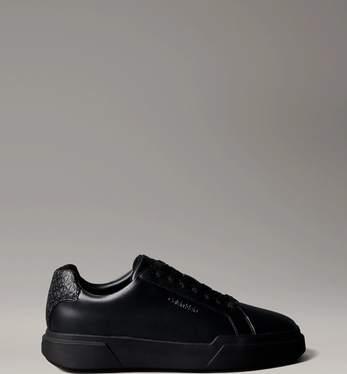 Chunky Cupsole Bağcıklı Deri Tamamı Baskılı Erkek Siyah Sneaker HM0HM02070-0GJ