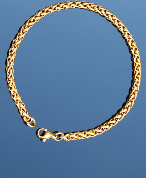 Çelik Italyan Örme Bileklik 4 Mm Altın Renk | Kararmaz ,unisex ,2 Yıl Garantili