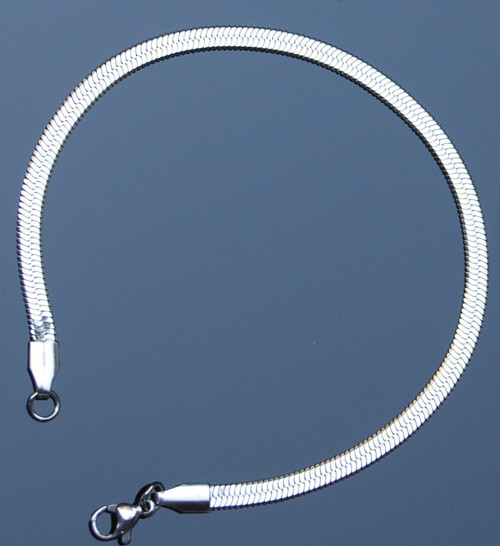 Çelik Italyan Yassı Yılan Balıksırtı Bileklik 21 Cm 4 Mm Gümüş Renk | Kararmaz Unisex 2 Yıl Garanti