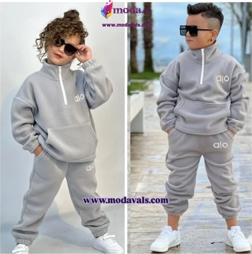 KIZ ÇOCUK & ERKEK ÇOCUK ALO BASKILI TRAŞLI POFİDİK POLAR TAKIM