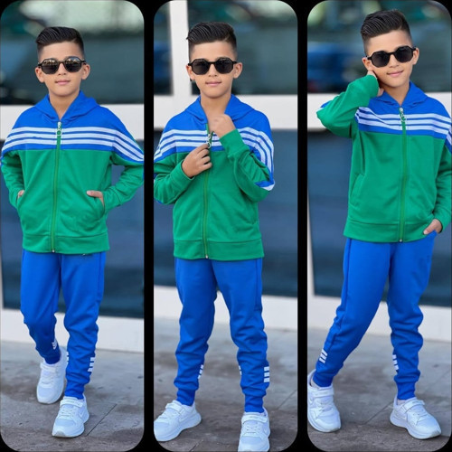 KAPİŞONLU ŞERİTLİ GARSON BEDEN KIZ ÇOCUK & ERKEK ÇOCUK EŞOFMAN TAKIMI