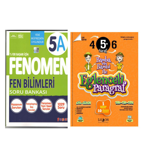 Fenomen Okul 5. Sınıf Fen Bilimleri A ve Lodos Eğlenceli Paragraf Soru Bankası Seti 2 Kitap