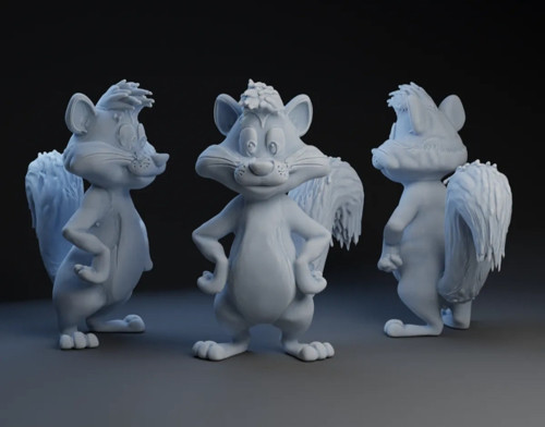 Baskı Pepe Le Pew Figür (PLA Malzeme) 12 cm 3D Yazıcı