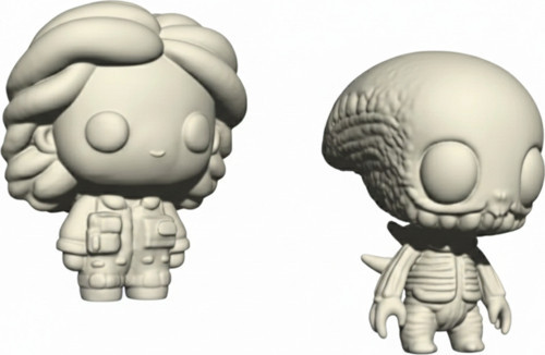 Uzay Macerası Chibi Versiyon Figür Seti (Ripley & Alien) | 8 cm | Boyamaya Hazır 3D Baskı