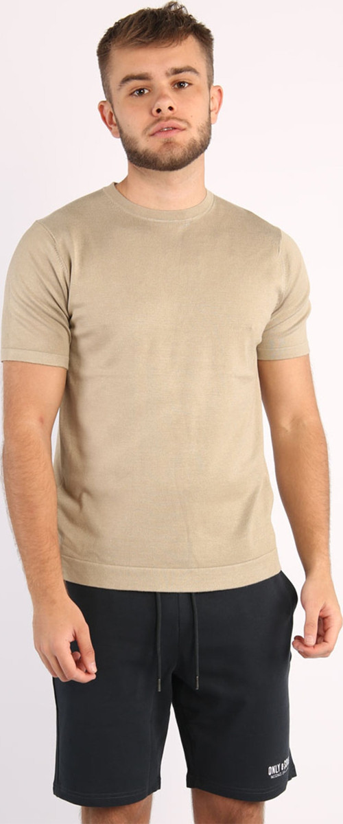 Erkek Düz Yumuşak İplik Kumaş T-shirt - 22022928