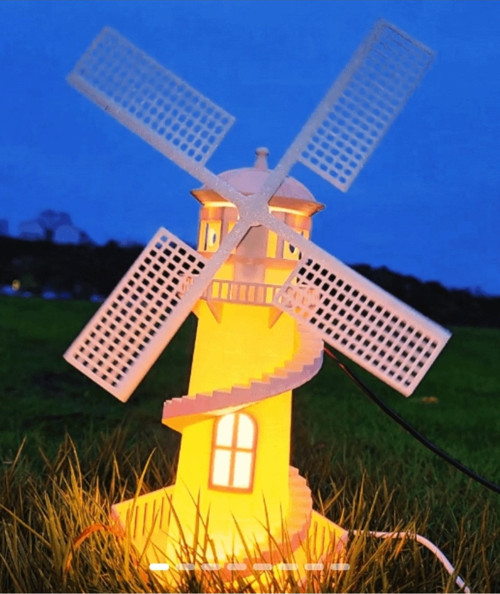 Masal Işığı: 3D Baskı Hollanda Değirmeni Gece Lambası (USB / PLA Malzeme)