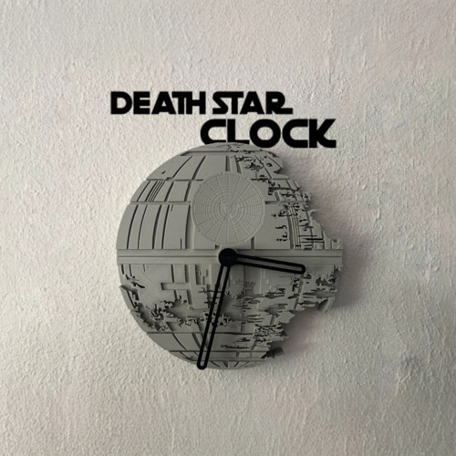 GALAKTİK İMPARATORLUK Duvar Saati - Death Star Tasarımlı 3D Baskı - Sessiz Mekanizma (20x20cm)