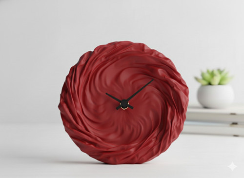 Modern 3D Baskı Dalgalı Duvar/Masa Saati | Sessiz Mekanizma | Tüm Renk Seçenekleri