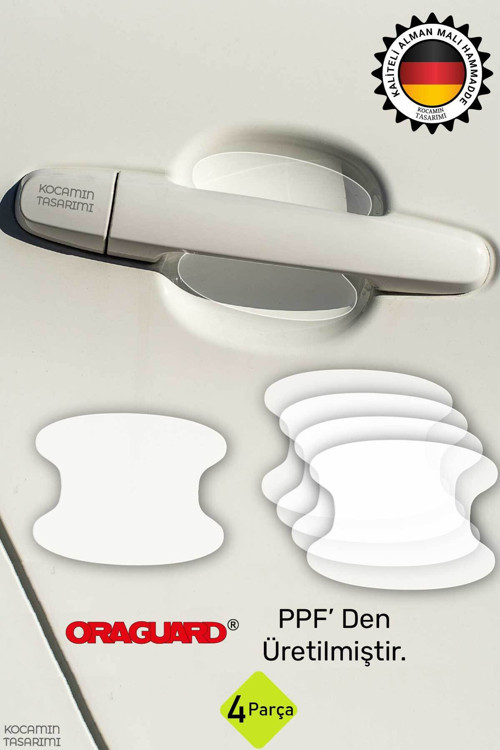 Araba Kapı Kolu İçi Koruyucu PPF Film 4 Parça Alman Malı Parlak Şeffaf Boya Çizik Önleyici Tırnak Ko