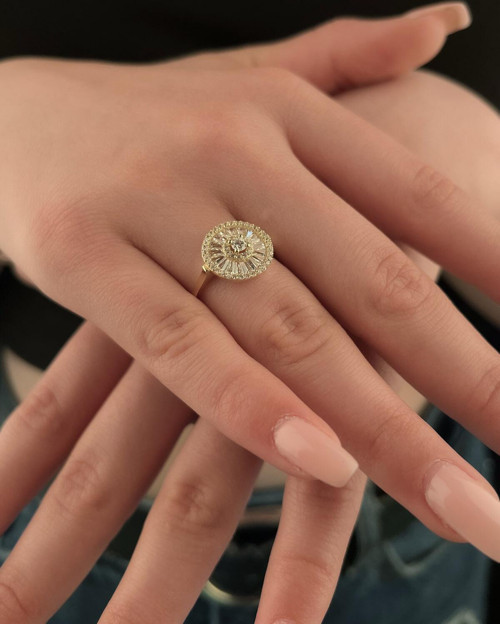14 Ayar Altın Trapez Yüzük