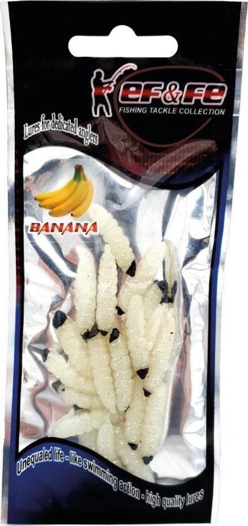 Fosforlu Larva Kurtçuk Muz Aromalı Silikon Yem 2.6cm 20ad