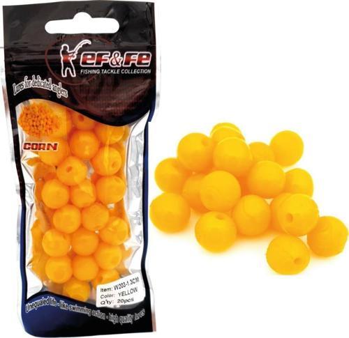 Silikon Boncuk Yem Mısır Aromalı 1.3cm Suni Sazan Yemi 20'li