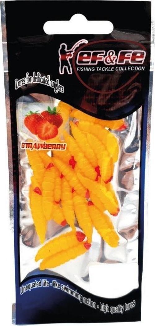 Silikon Larva Kurtçuk Çilek Aromalı Suni Yem 2.6cm 20ad