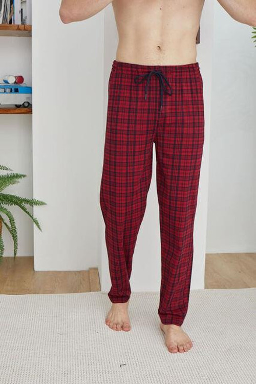 194 Büyük Beden Erkek Ekose Tek Pantolon