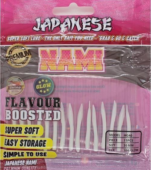 Japanese Nami Aromalı 3cm LRF Silikon Yem 304 Glow 15ad.