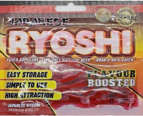Japanese Ryoshi 12cm LRF Silikon Yem Elma Aromalı Yem Kırmızı