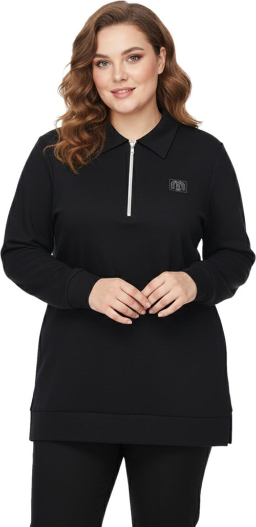 Kadın Polo Yakalı Önü Fermuarlı Bluz BGL-ST05088