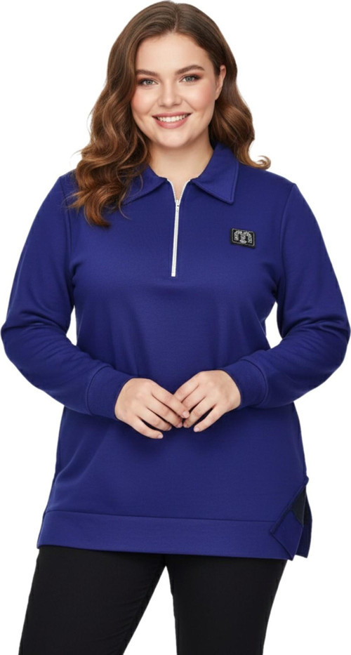 Kadın Polo Yakalı Önü Fermuarlı Bluz BGL-ST05088