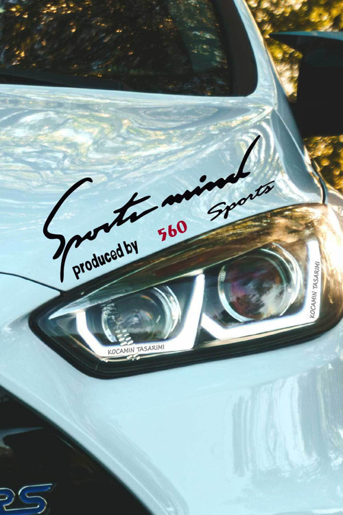 Volvo 560 Sport Mind Far Dekor Sticker Siyah Zemin Kırmızı Yazı Şeritli Araç Aksesuarı 560 Yazılı