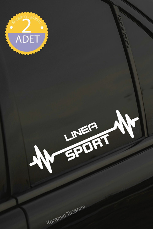 Fiat Linea Nabız Kalp Atışı Ritim Linea Araç Uyumlu Oto Sticker 2 Adet Beyaz 20*7CM