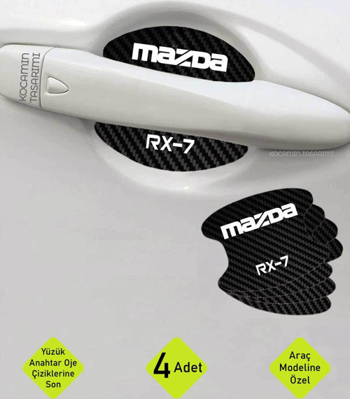 Karbon Desenli Mazda Rx-7 Modeline Uygun Kapı İçi Çizik Koruma ve Estetik Folyo Takımı Rx-7 Yazılı