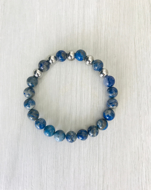 Gerçek Lapis Lazuli Taşı Bileklik – MKT.1.101.25 (Doğal Taş, Boyasız)