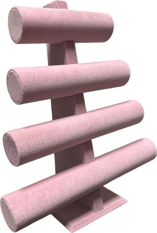 Dörtlü T Pembe Bileklik Saat Standı