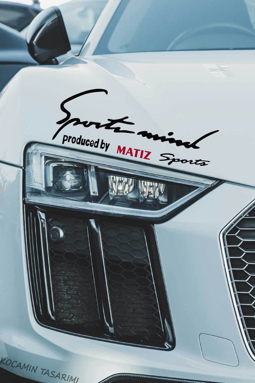 Daewoo Matiz Sport Mind Far Üstü Şerit Sticker Siyah Zemin Kırmızı Yazılı Oto Aksesuar Matiz Yazılı