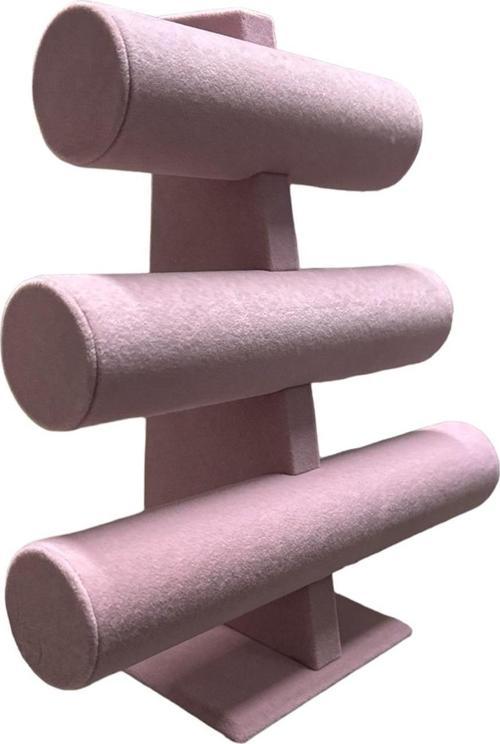 Üçlü T Pembe Bileklik Saat Standı