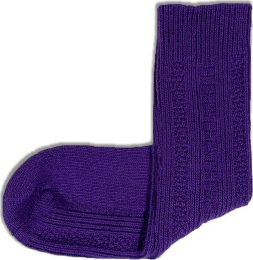 Dikişsiz Uzun Yün Çorap Mor