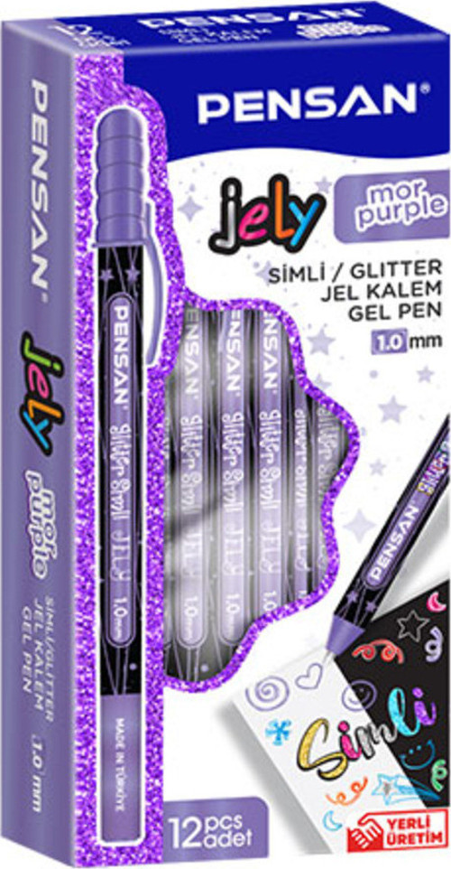 PENSAN GLITTER SİMLİ JEL KALEM 1 MM PEMBE