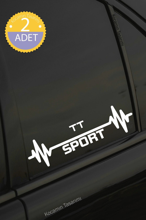 Audi TT Nabız Kalp Atışı Ritim TT Araç Uyumlu Oto Sticker 2 Adet Beyaz 20*7CM