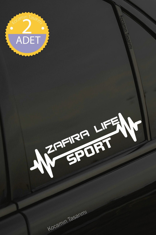 Opel Zafira Life Nabız Kalp Atışı Ritim Zafira Life Araç Uyumlu Oto Sticker 2 Adet Beyaz 20*7CM