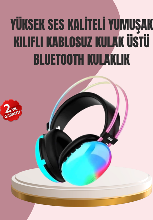 Düşük Gecikmeli Bluetooth 5.3 Gaming Kulaklık – RGB Işıklı