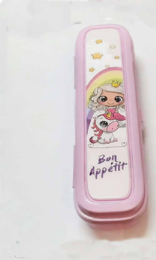 Pembe Multi Renkli Kapaklı Kalemlik Kutusu -çanta İçi Saklama - Diş Fırçası - Makyaj Fırçası Kutu