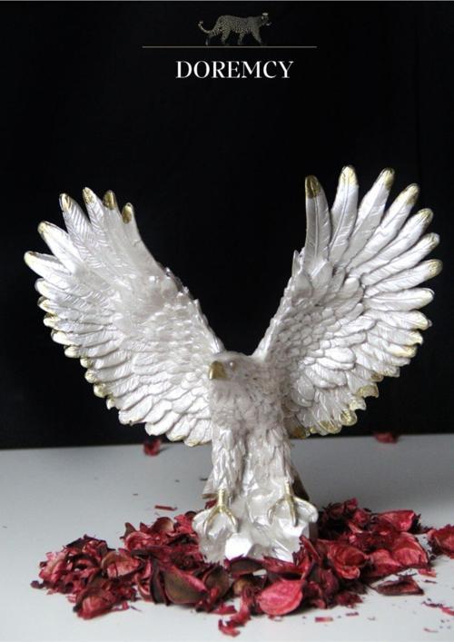 Dekoratif Beyaz Mini Kartal Biblo