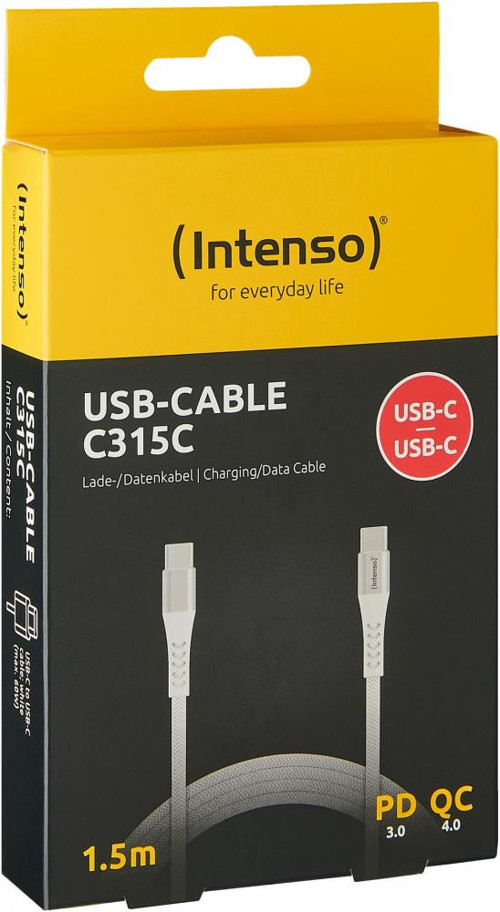 İntenso 7901002 Usb-Cable C315C 60W-1,5 Metre White Beyaz Şarj Ve Data Kablosu