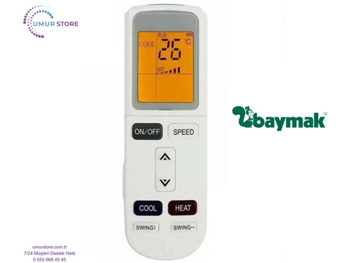 Baymak YKR-P/001E Klima Kumandası-Işıklı Ekran