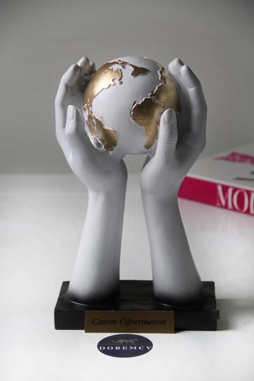 Elde Küre Siyah Polyester Biblo