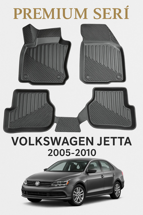 Volkswagen Jetta 2005-2010 Uyumlu 3D Oto Paspas Premium