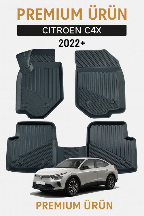 Citroen C4X 2022+ Uyumlu 3D Havuzlu Oto Paspas Premium