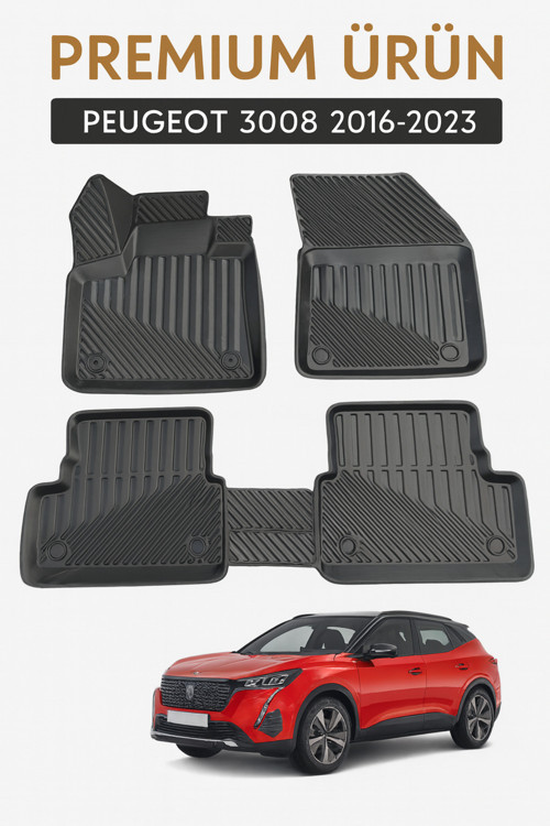 Peugeot 3008 2016–2023 Uyumlu 3D Oto Paspas Premium