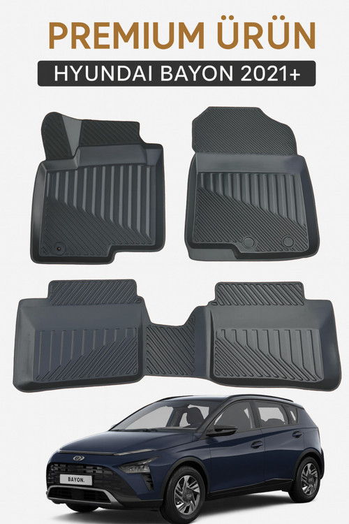Hyundai Bayon 2021+ Uyumlu 3D Oto Paspas Premium