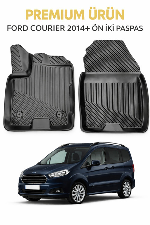 Ford Courier 2014+ Panelvan ( Ön İki ) ile Uyumlu 3D Oto Paspas Premium