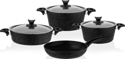 Mastercook 7 Parça Siyah Granit Tencere Seti
