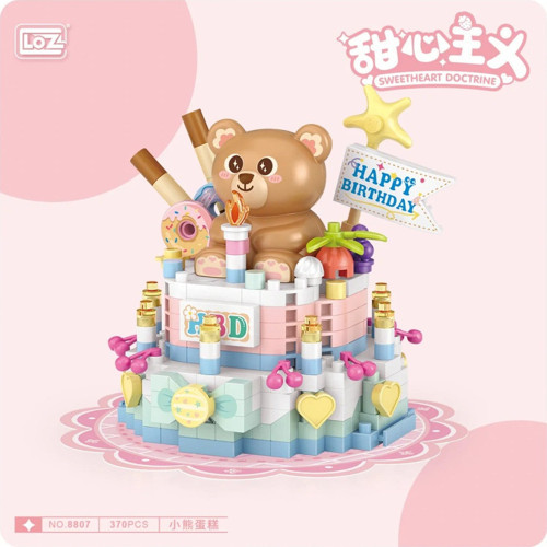 8807 Tatlım Doktrini Serisi: Doğum Günü Pastası | 370 Parça Mikro Bloklar | 14+ Yaş | Pasta Maketi