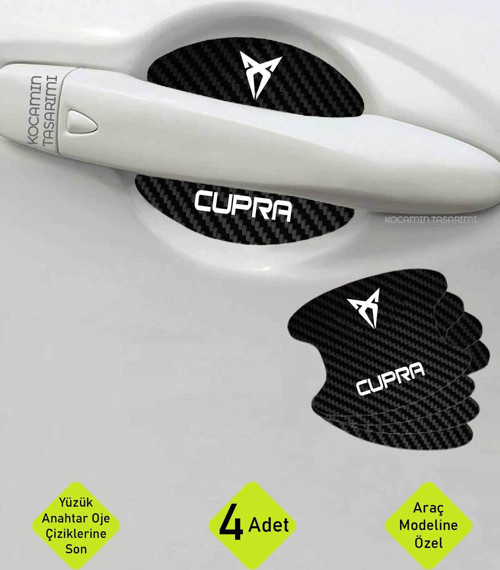 Karbon Tasarımlı Cupra Universal Kapı İçi Çizik Koruma ve Estetik Folyo Seti - 4 Parça Universal Yaz