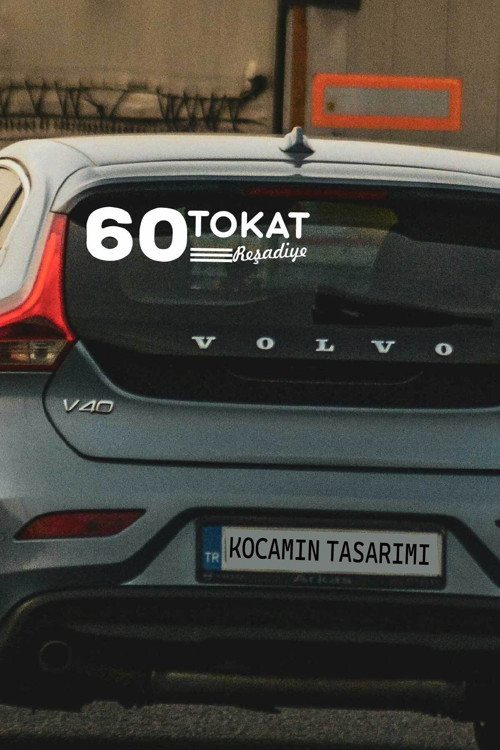 Tokat 60 Plaka Kodlu Beyaz Araç Sticker Reşadiye İlçe Yazılı Özel Tasarım 40x8 cm Şehir ve İlçe Tem