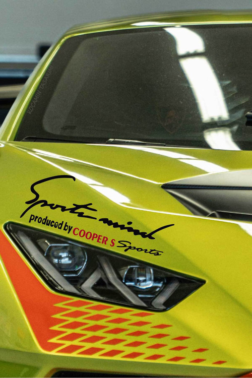 MINI Cooper S Sport Mind Şeritli Far Sticker Özel Tasarım Siyah Kırmızı Yazılı Oto Sticker Cooper S