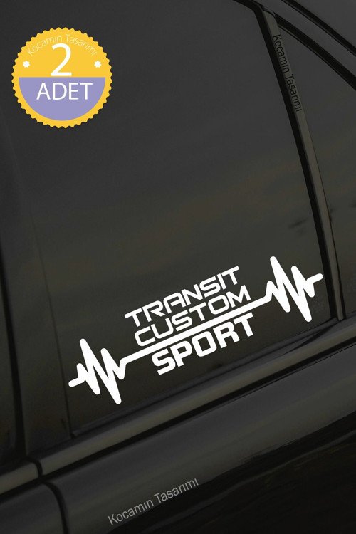 Ford Transit Custom Nabız Kalp Atışı Ritim Transit Custom Araç Uyumlu Oto Sticker 2 Adet Beyaz 20*7C